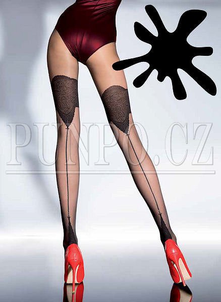 PUNČOCHÁČE dámské MIKROVLÁKNO - VZOR > varianta BLACK > 3 (38, 40, S-M, M)