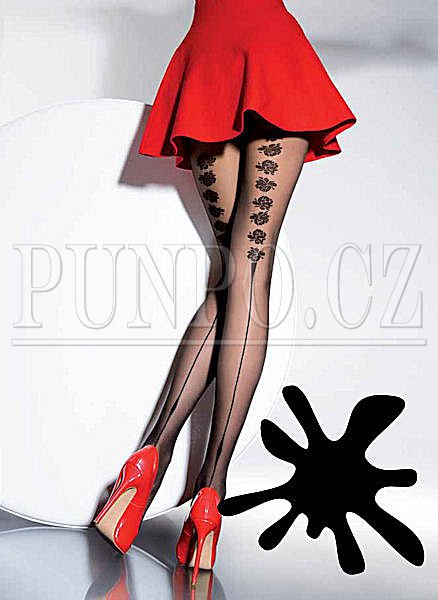 PUNČOCHÁČE dámské MIKROVLÁKNO - VZOR > varianta BLACK > 3 (38, 40, S-M, M)