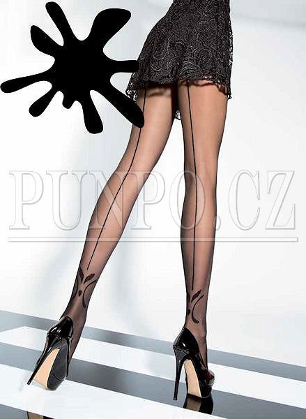 PUNČOCHÁČE dámské MIKROVLÁKNO - VZOR > varianta BLACK > 3 (38, 40, S-M, M)