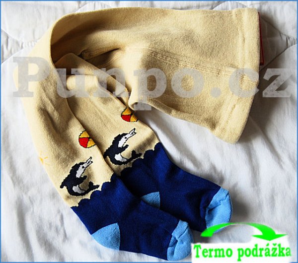 Klasické PUNČOCHÁČE - FROTÉ chodidlo > varianta S M E T A N A delfín > 62-68