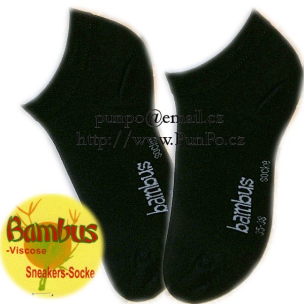 Ponožky zkrácené - z BAMBUSu > varianta ČERNÁ > 35-38