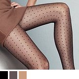 Dámské efektní punčocháče - síť a puntík > varianta ŠEDÁ > 2 (36-38, S-M)