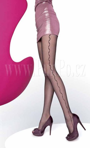 Dámské punčocháče s lesklým vzorem > varianta ČERNÁ > 3 (38, 40, S-M, M)