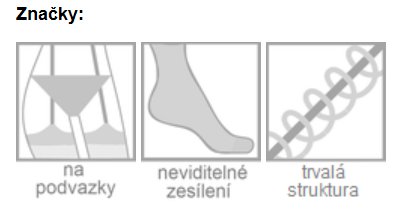 Dámské SAMODRŽÍCÍ punčochy - efekt výšivky > 2 (36-38,  S-M)