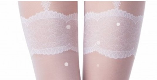 Svatební dámské punčocháče - EFEKT podvazky > varianta BÍLÁ vzor BÍLÁ > 3 (38, 40, S-M, M)
