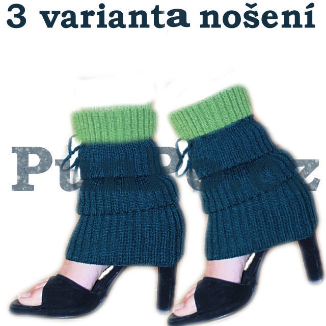 efektní návleky  - 3v1 > varianta Z E L E N Á > UNI dámská (od 134 dětské)