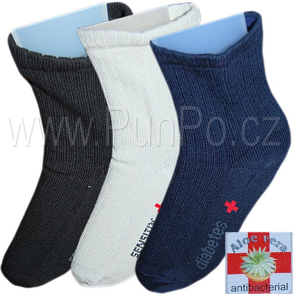 Diabetické ponožky - DIA aloe vera - pružné > varianta ČERNÁ > 40-44
