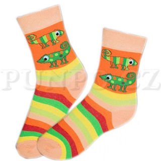 KLASICKÉ ponožky 3D efekt > varianta MERUŇKOVÁ > 74-80