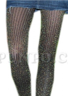 Dámské SPOLEČENSKÉ punčocháče - EFEKT 3D lesku stříbro > varianta ČERNÁ  - stříbro > 5 (44, 46, 48, L-XL, XL, XXL)