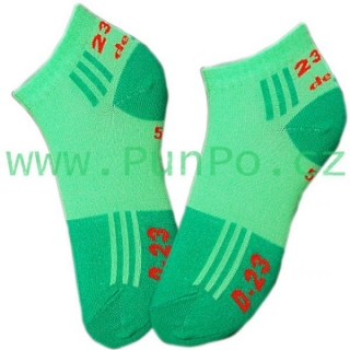 ponožky zkrácené - krátké  3D efekt > varianta M E N T O L (špička zelená) > 23-25