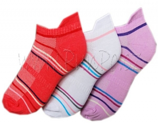 Kotníkové nízké ponožky SPORT > varianta červená, bílá, lila > 36-40