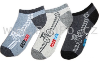 Kotníkové CYKLO - krátké ponožky 3pack > varianta Š E D Á mix > 26-28