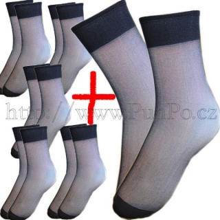 Letní ponožky - 5 párů + 1 zdarma > varianta Č E R N Á > UNI dámská