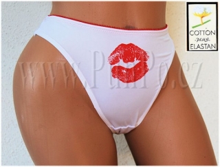 KALHOTKY dámské TANGA > varianta B Í L Á rty > S