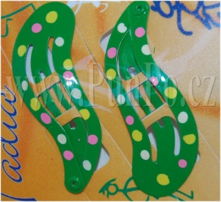 dívčí SPONY - SPONKY - vlnka > varianta ZELENÁ > 4,5 cm