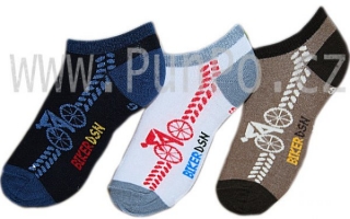 Kotníkové CYKLO - krátké ponožky 3pack > varianta M O D R Á mix > 20-22