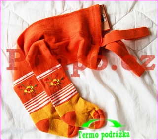 Klasické PUNČOCHÁČE - FROTÉ chodidlo > varianta O R A N Ž květina > 50-56