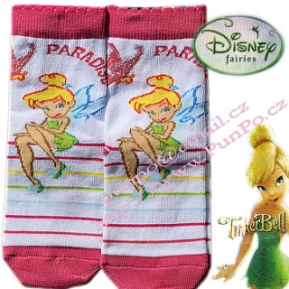 Dívčí licenční ponožky - TINKER BELL > varianta MALINA s bílou > 20-25