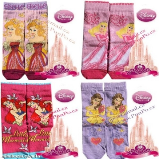 Dívčí licenční ponožky - FOUR PRINCESS > varianta MALINA (levý spodní roh) > 20-25