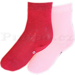 KLASICKÉ ponožky - 2 páry > varianta BORDO + RŮŽOVÁ sv. > 20-22
