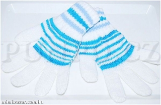 RUKAVICE dětské - 19,5 cm > varianta BÍLÁ > vel. 7 - 10 let