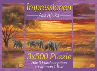 PUZZLE pucle pazl skládačka > varianta VZPOMÍNKY NA AFRIKU