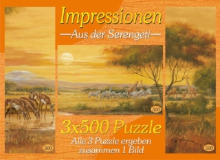 PUZZLE pucle pazl skládačka > varianta VZPOMÍNKY NA SERENGETI