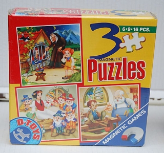 PUZZLE pucle pazl skládačka - MAGNETY > varianta Jeníček a Mařenka